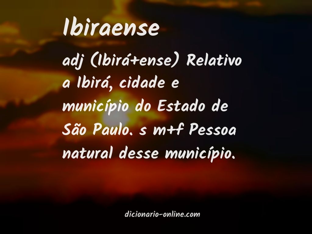 Significado de ibiraense