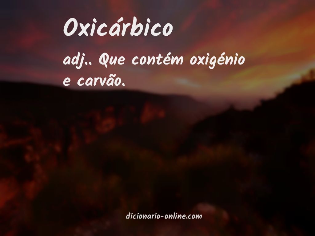 Significado de oxicárbico