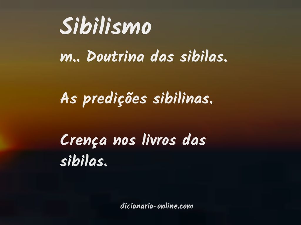 Significado de sibilismo