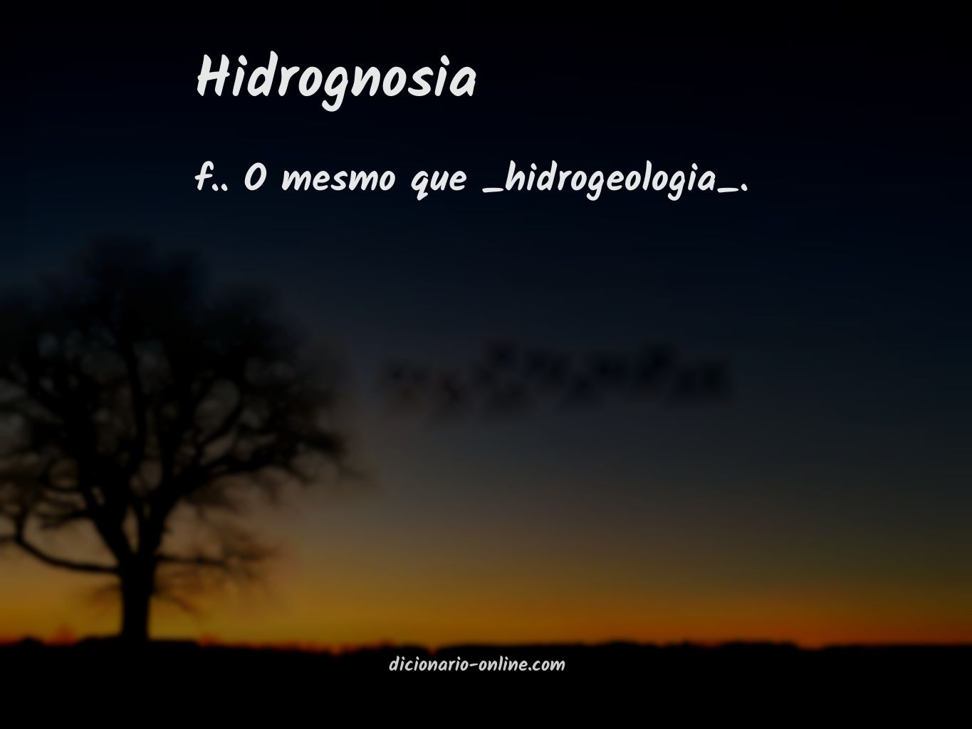 Significado de hidrognosia