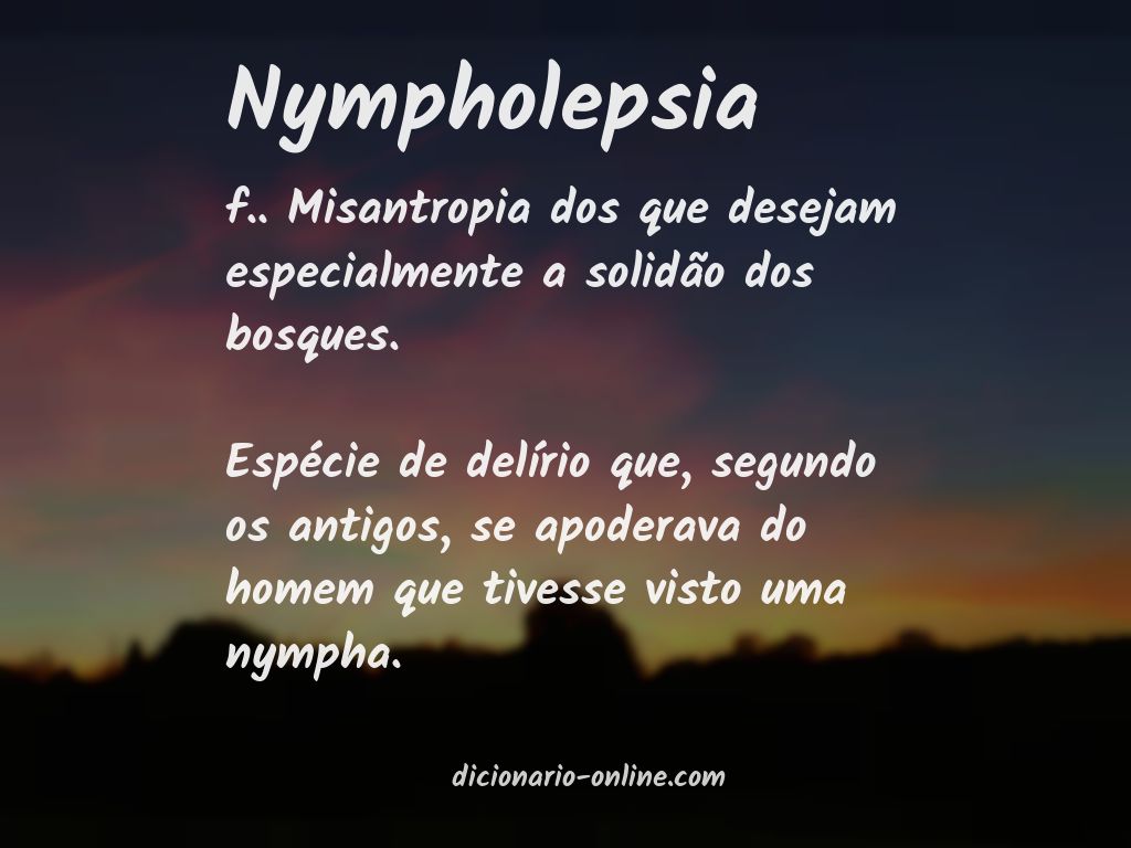 Significado de nympholepsia