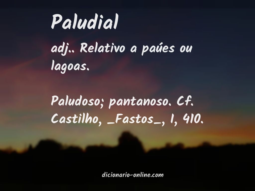 Significado de paludial