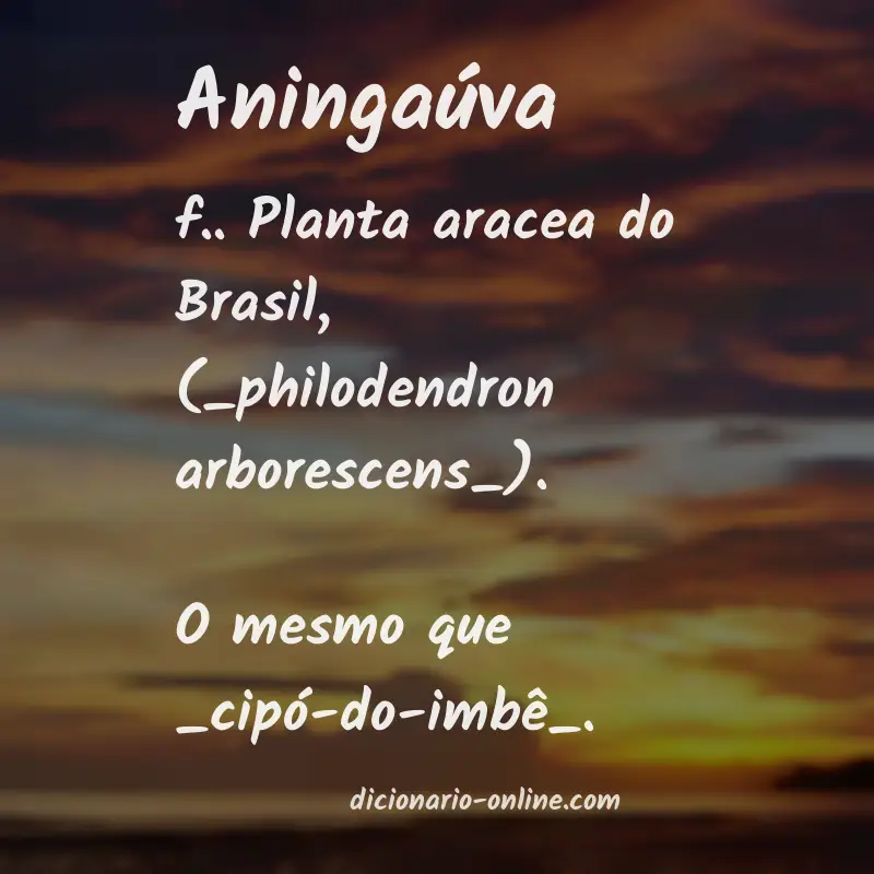 Significado de aningaúva