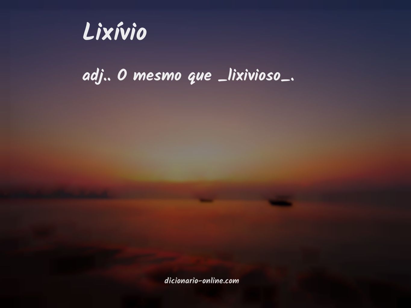 Significado de lixívio