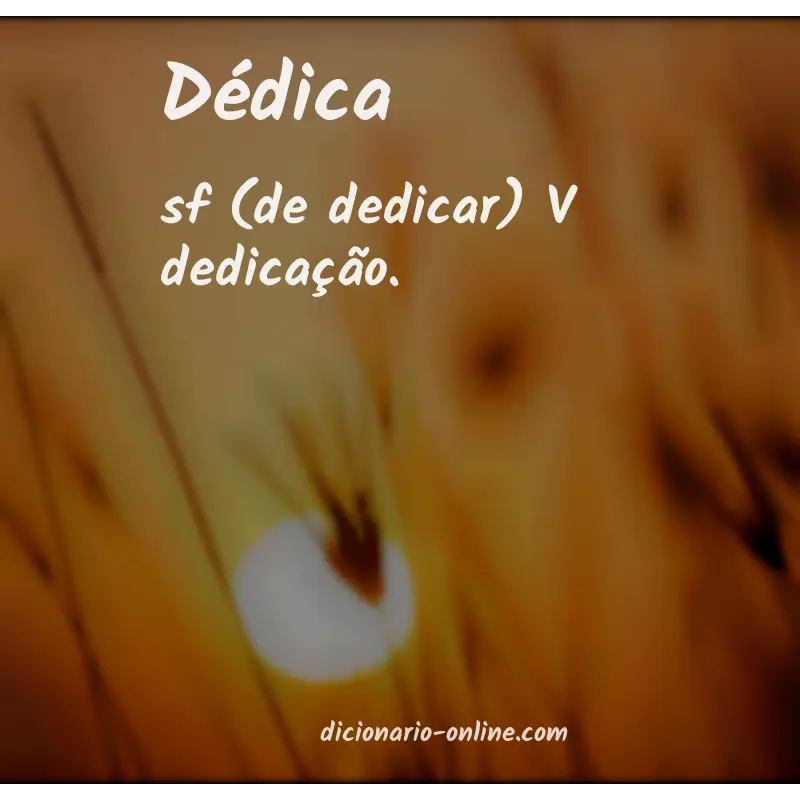 Significado de dédica