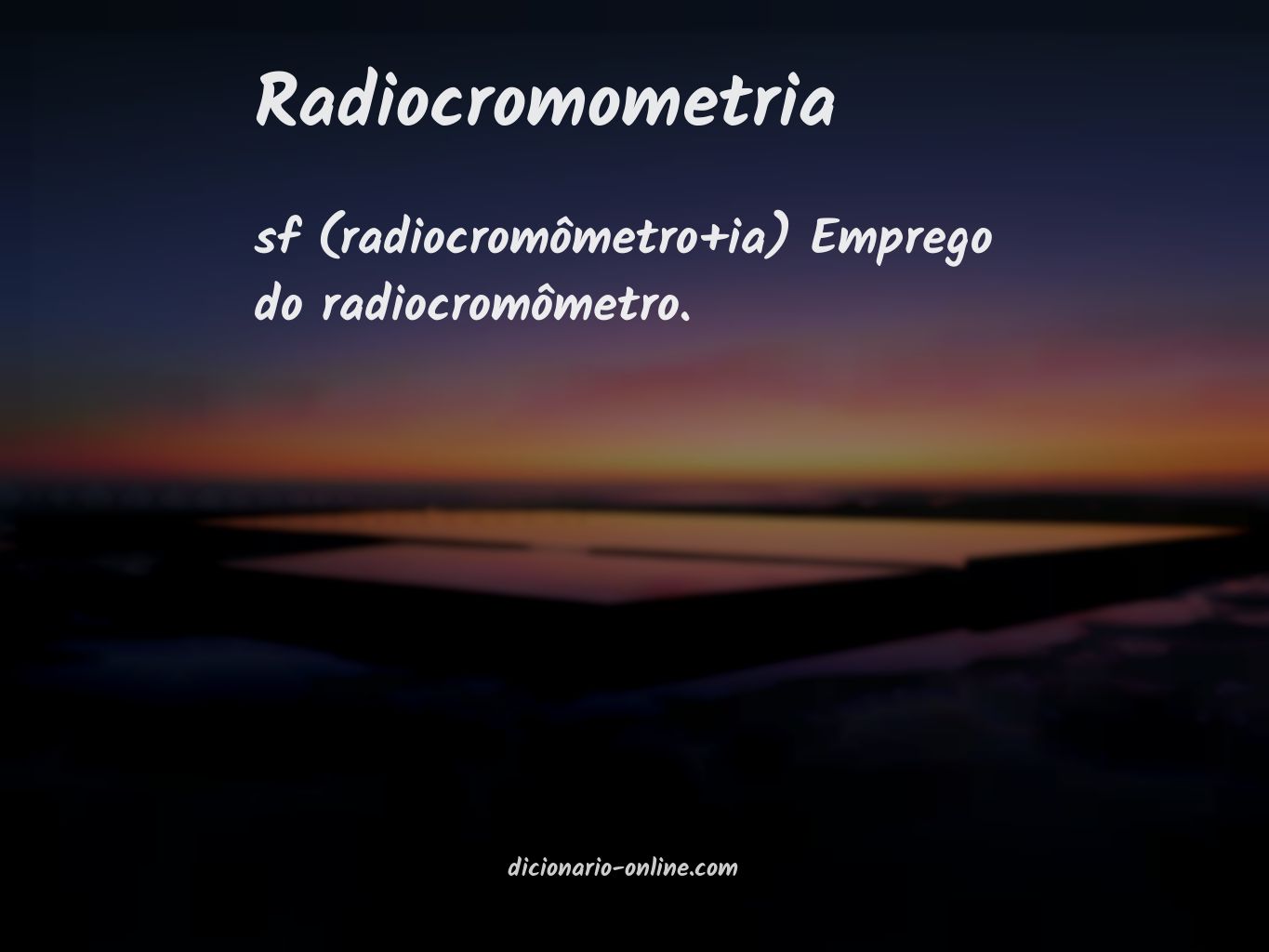 Significado de radiocromometria