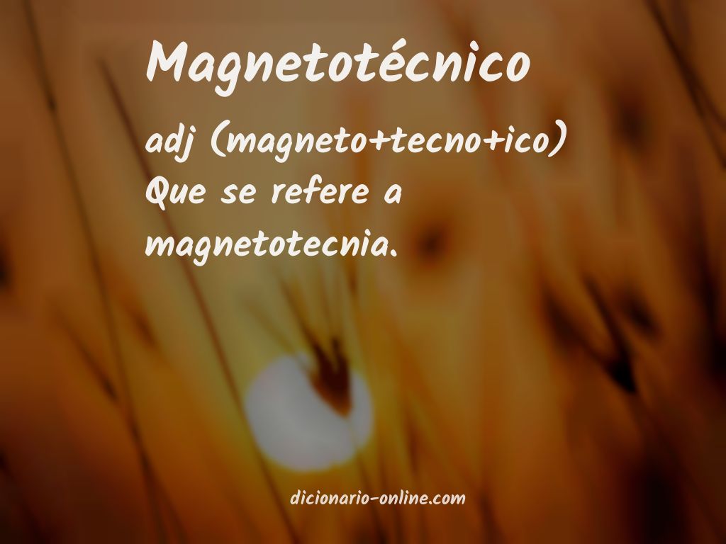 Significado de magnetotécnico