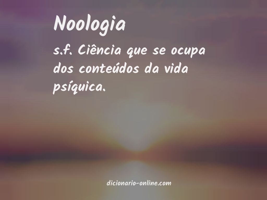 Significado de noologia