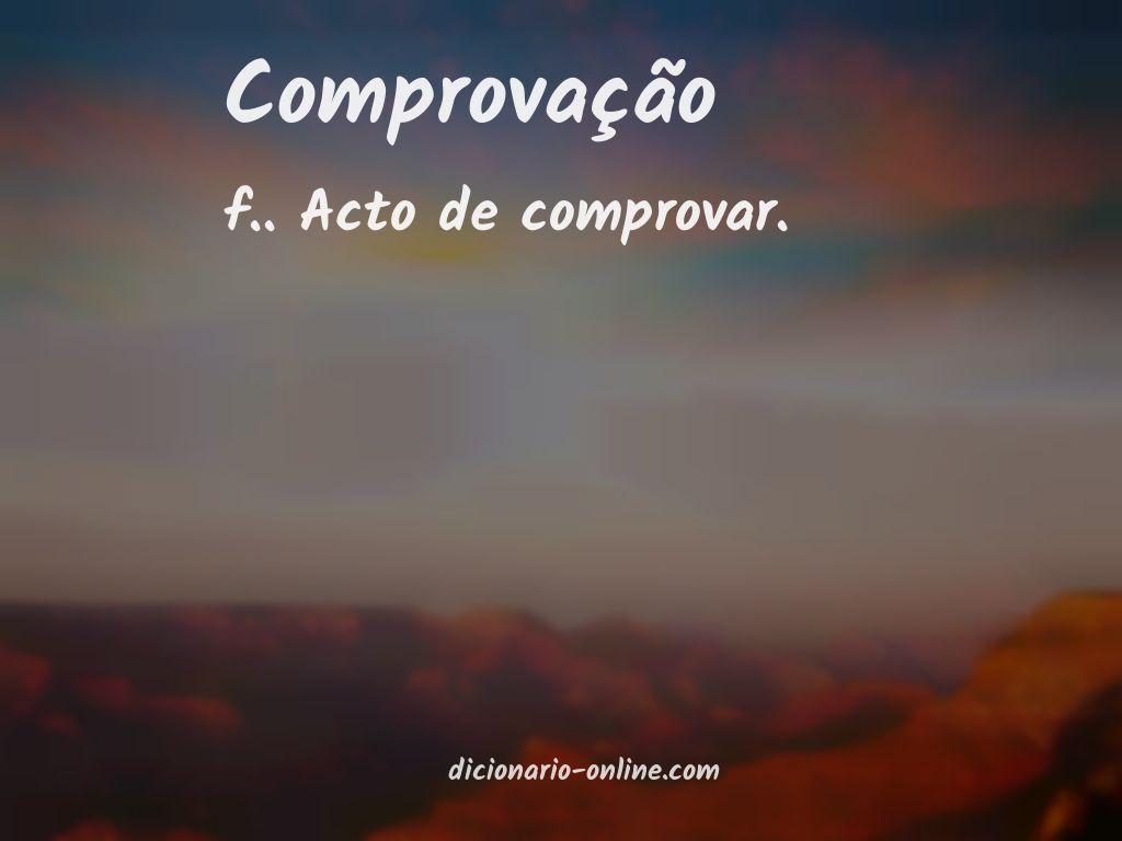 Significado de comprovação