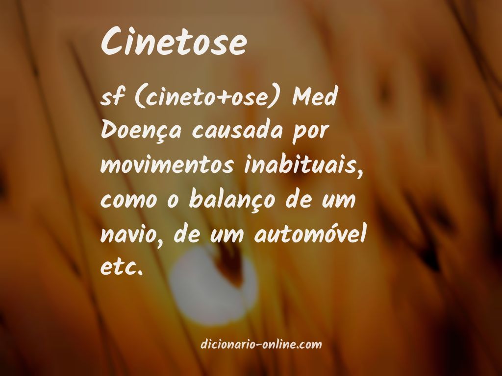 Significado de cinetose