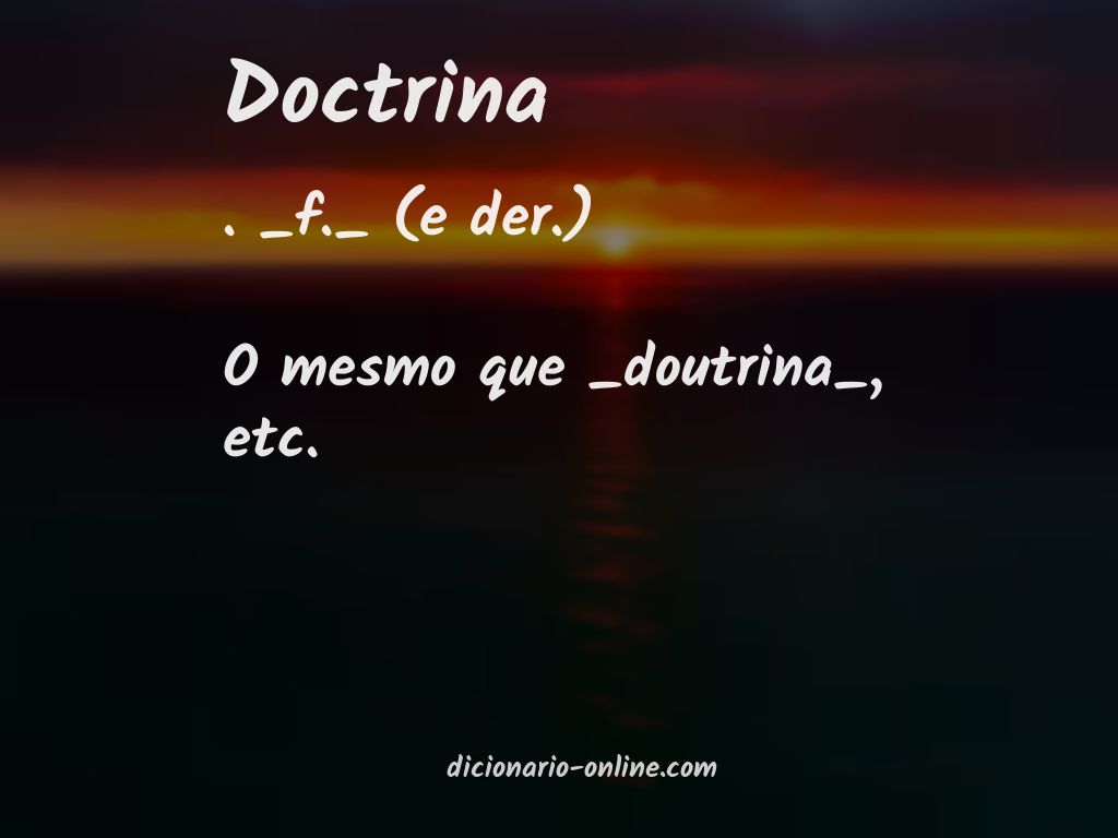 Significado de doctrina