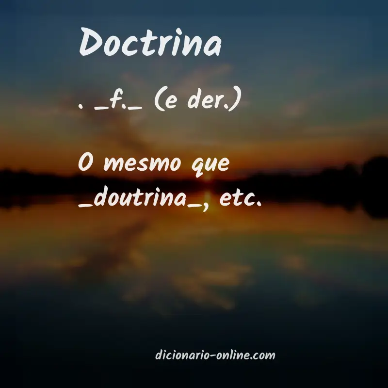 Significado de doctrina