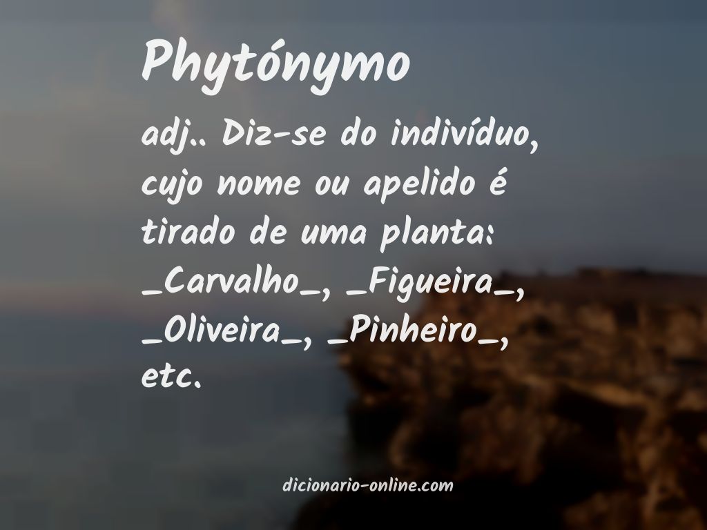 Significado de phytónymo