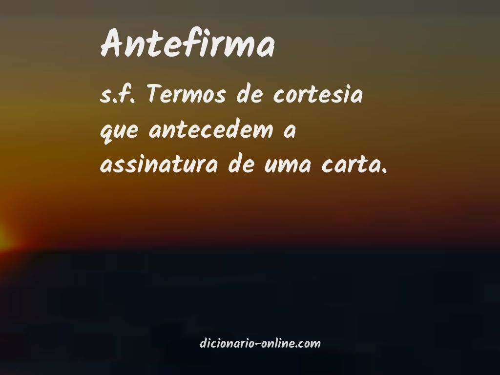 Significado de antefirma