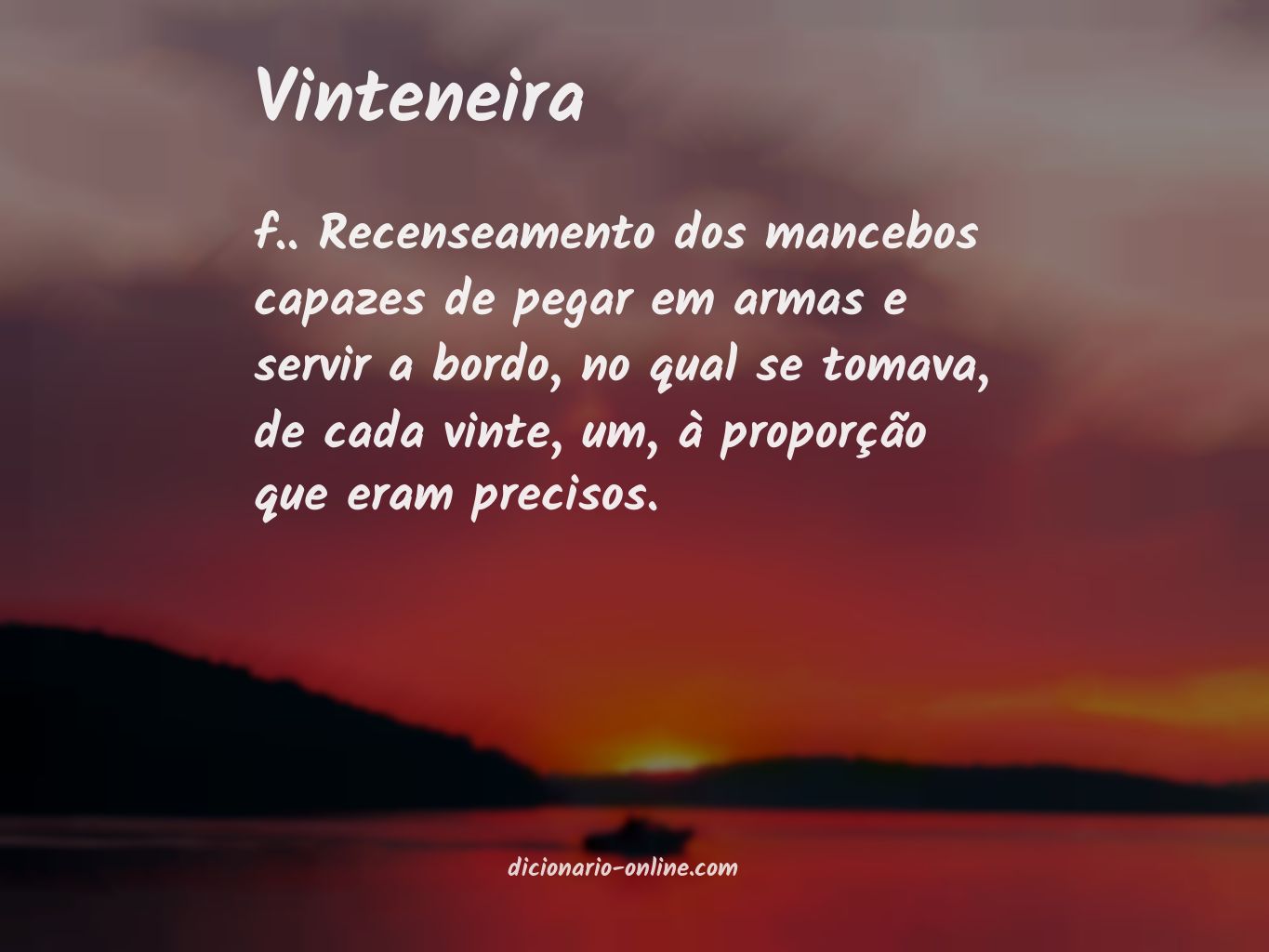 Significado de vinteneira