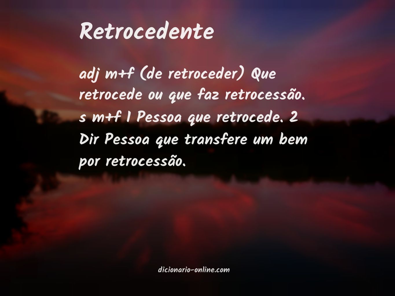 Significado de retrocedente