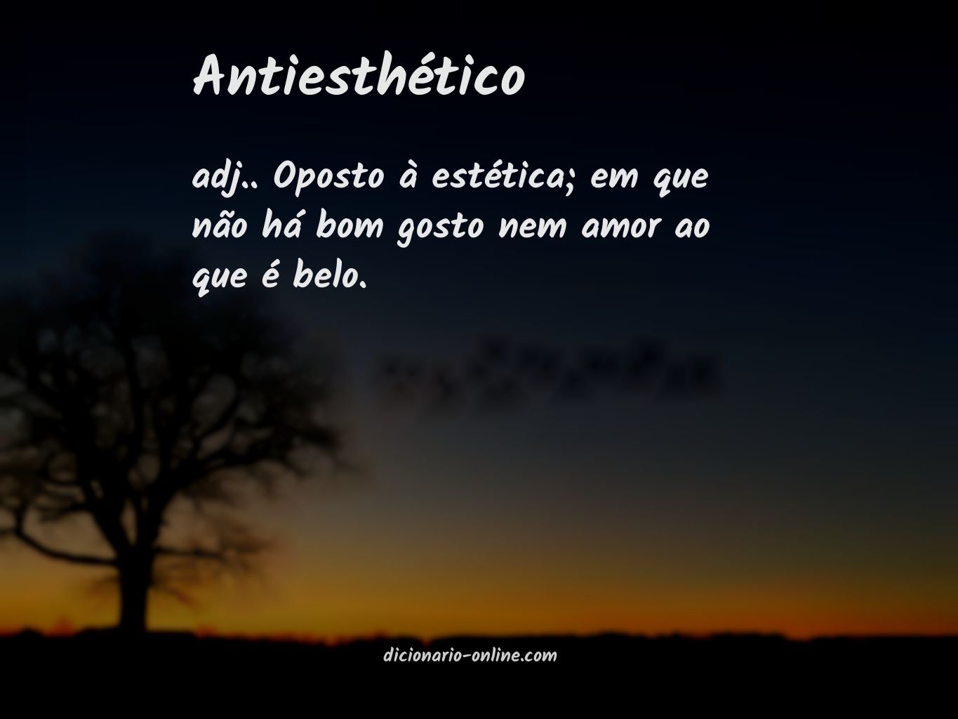 Significado de antiesthético