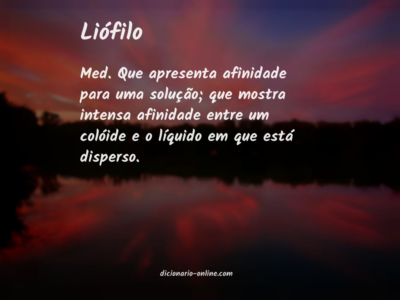 Significado de liófilo