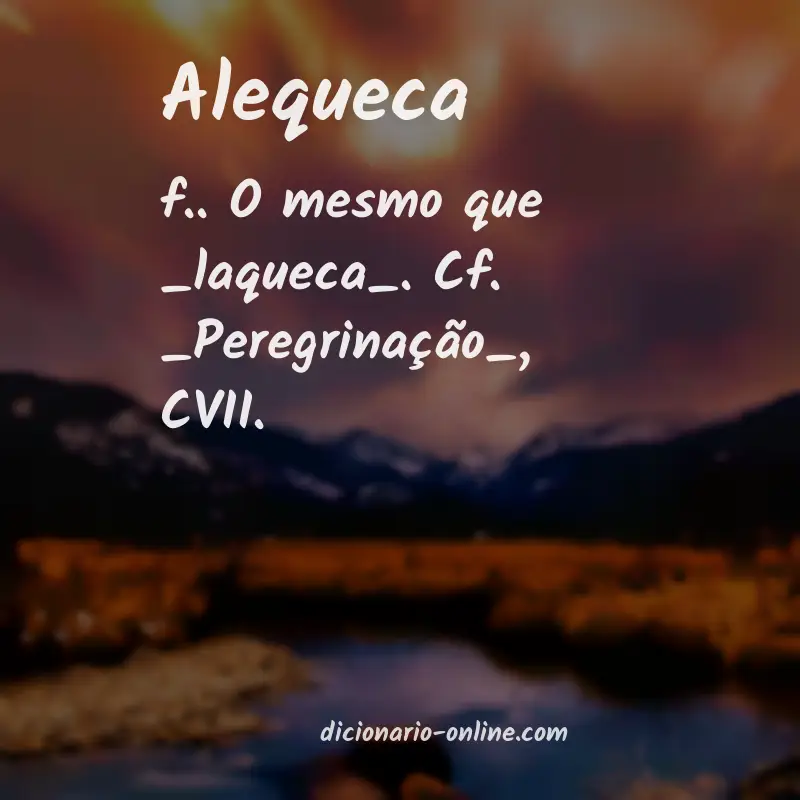 Significado de alequeca