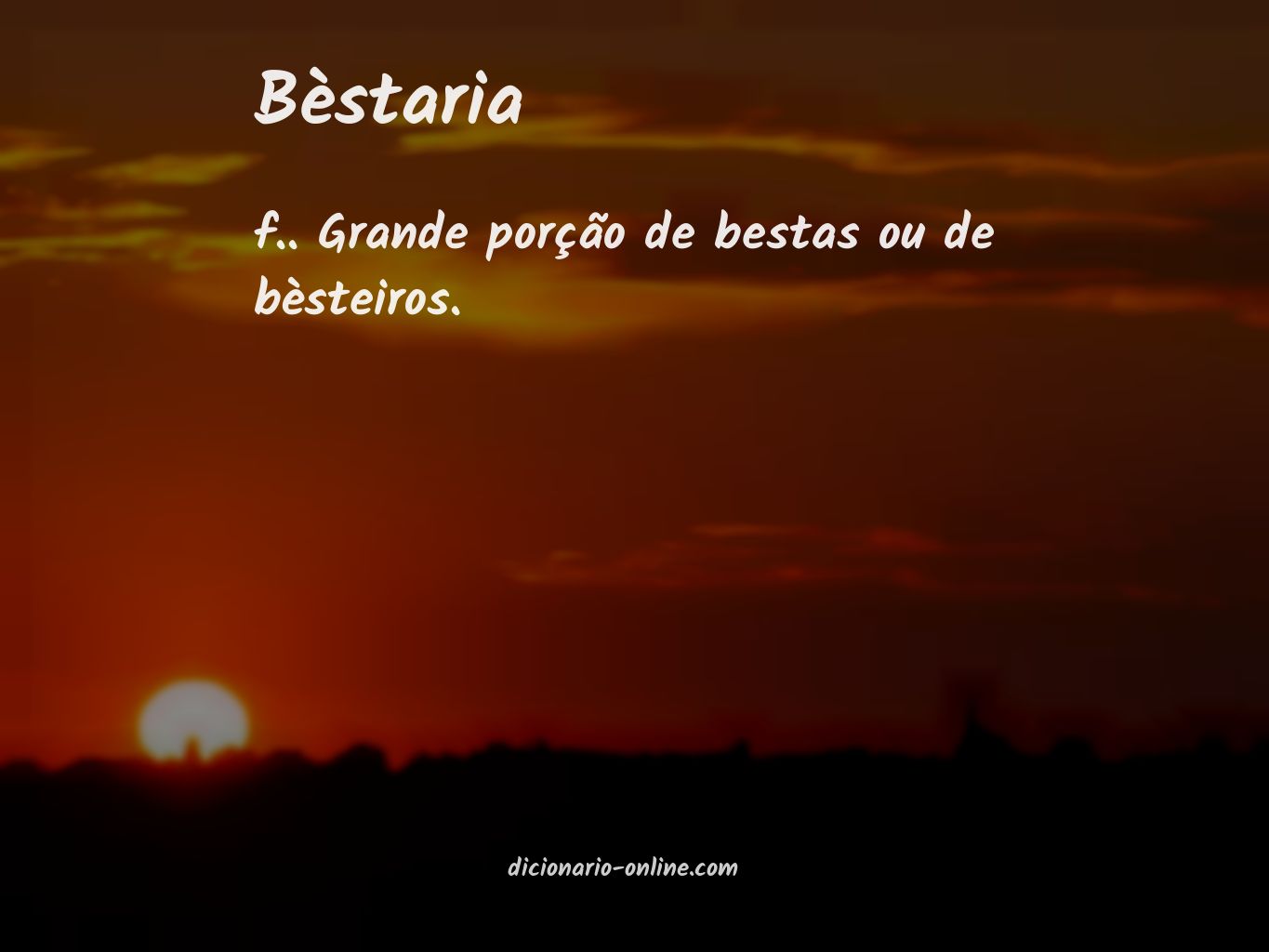 Significado de bèstaria