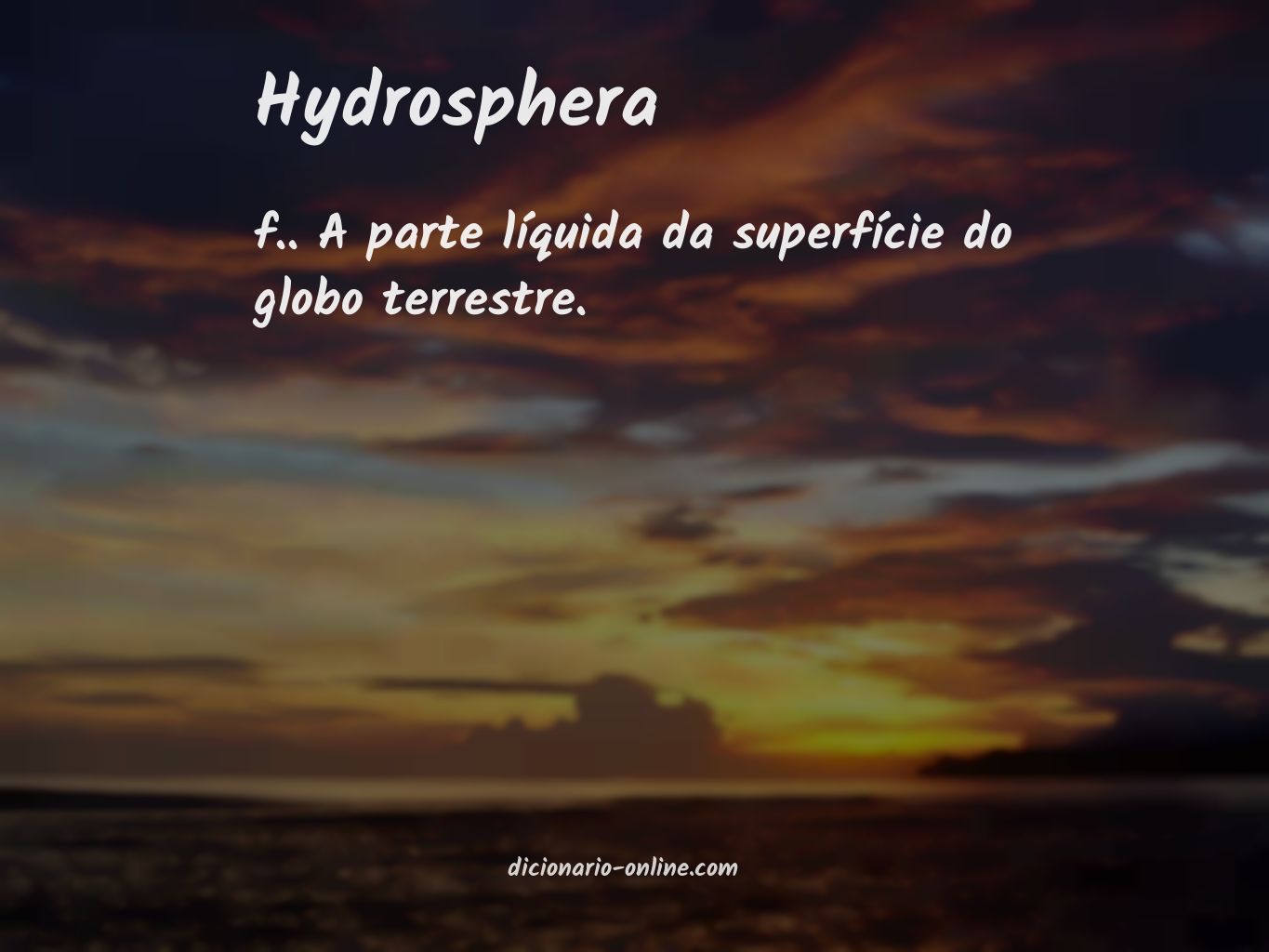 Significado de hydrosphera