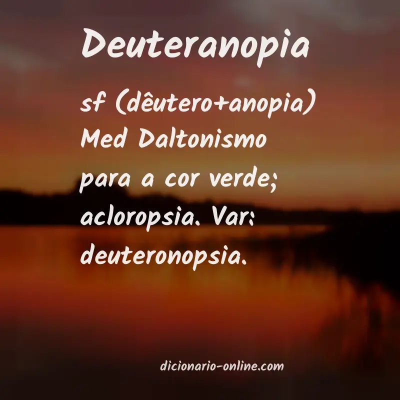 Significado de deuteranopia