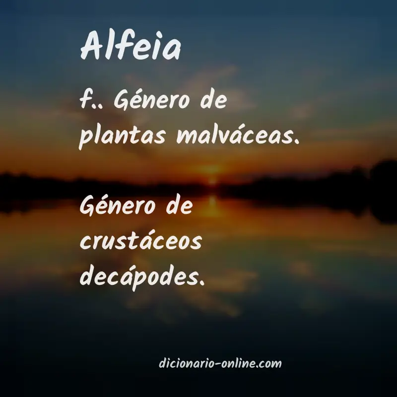 Significado de alfeia