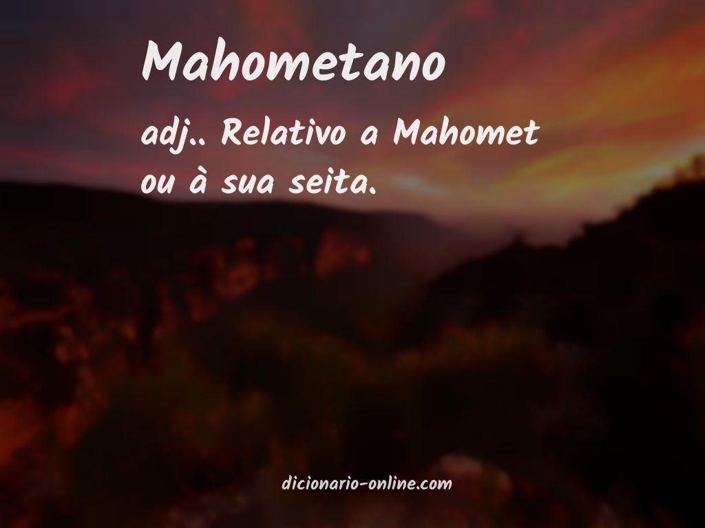 Significado de mahometano