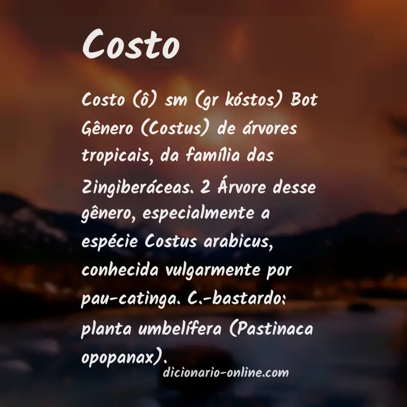 Significado de costo