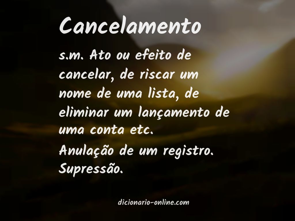 Significado de cancelamento