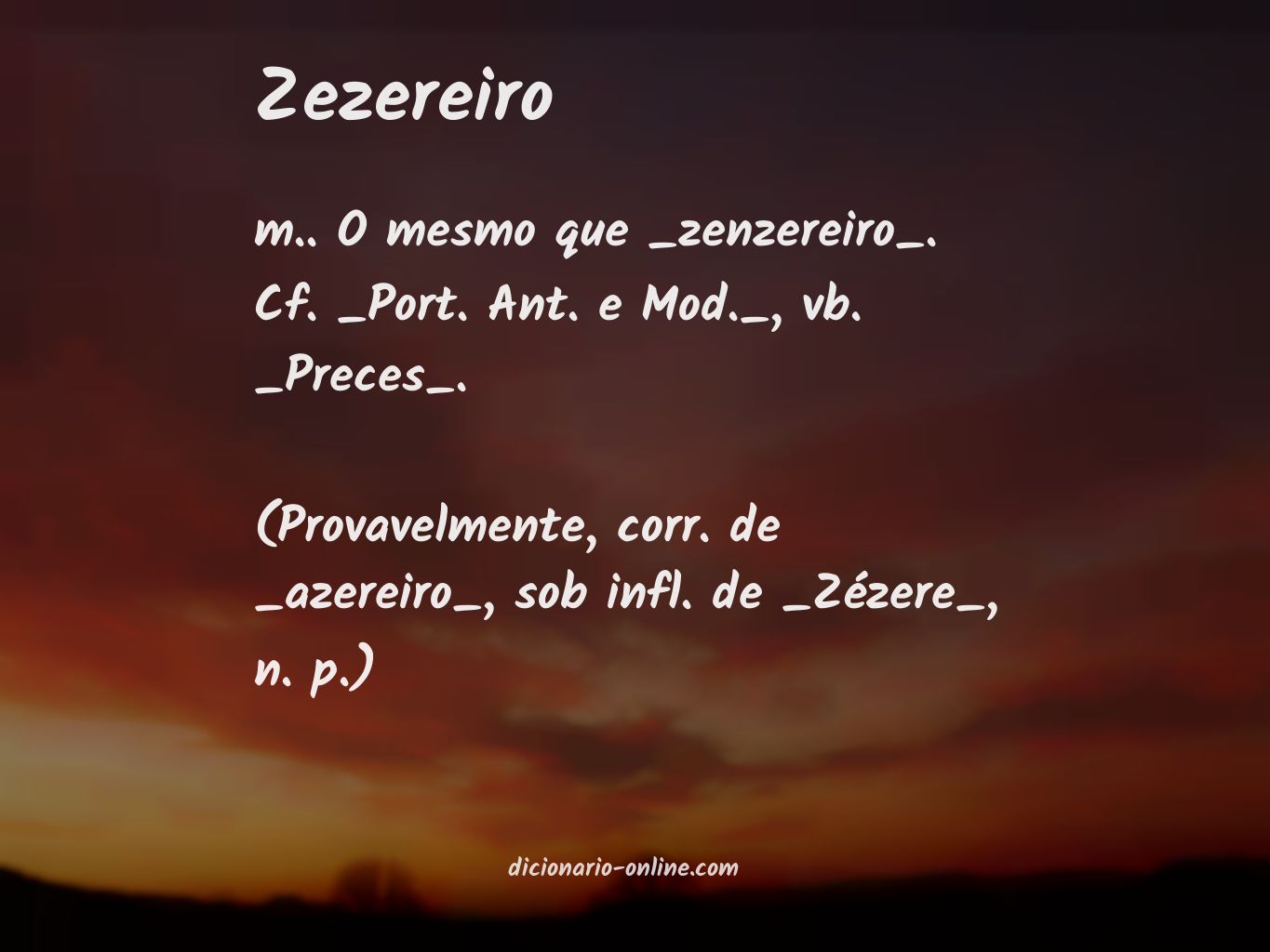 Significado de zezereiro