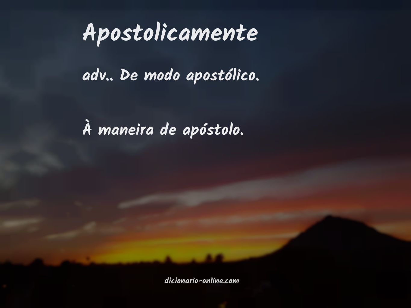 Significado de apostolicamente