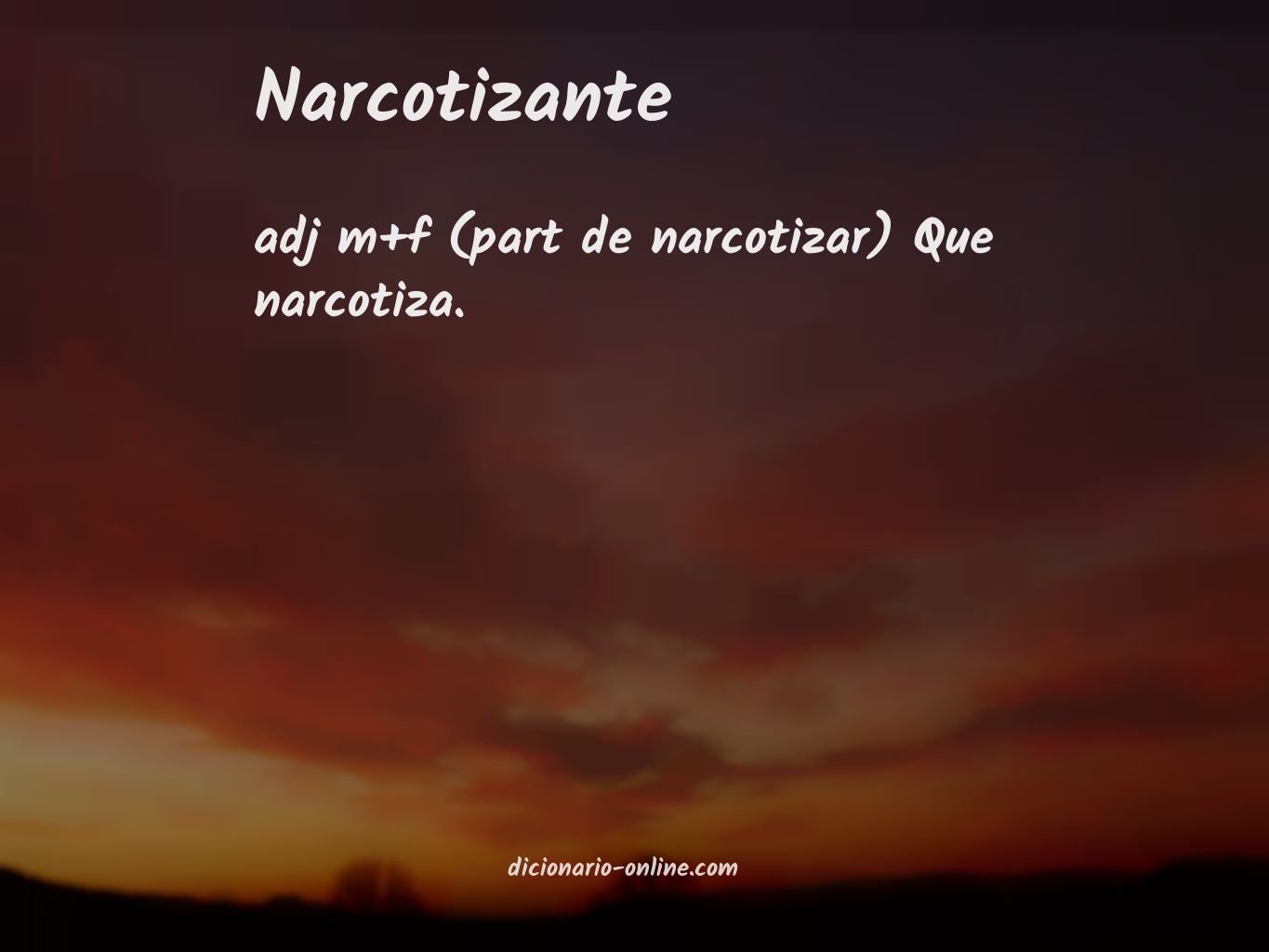 Significado de narcotizante