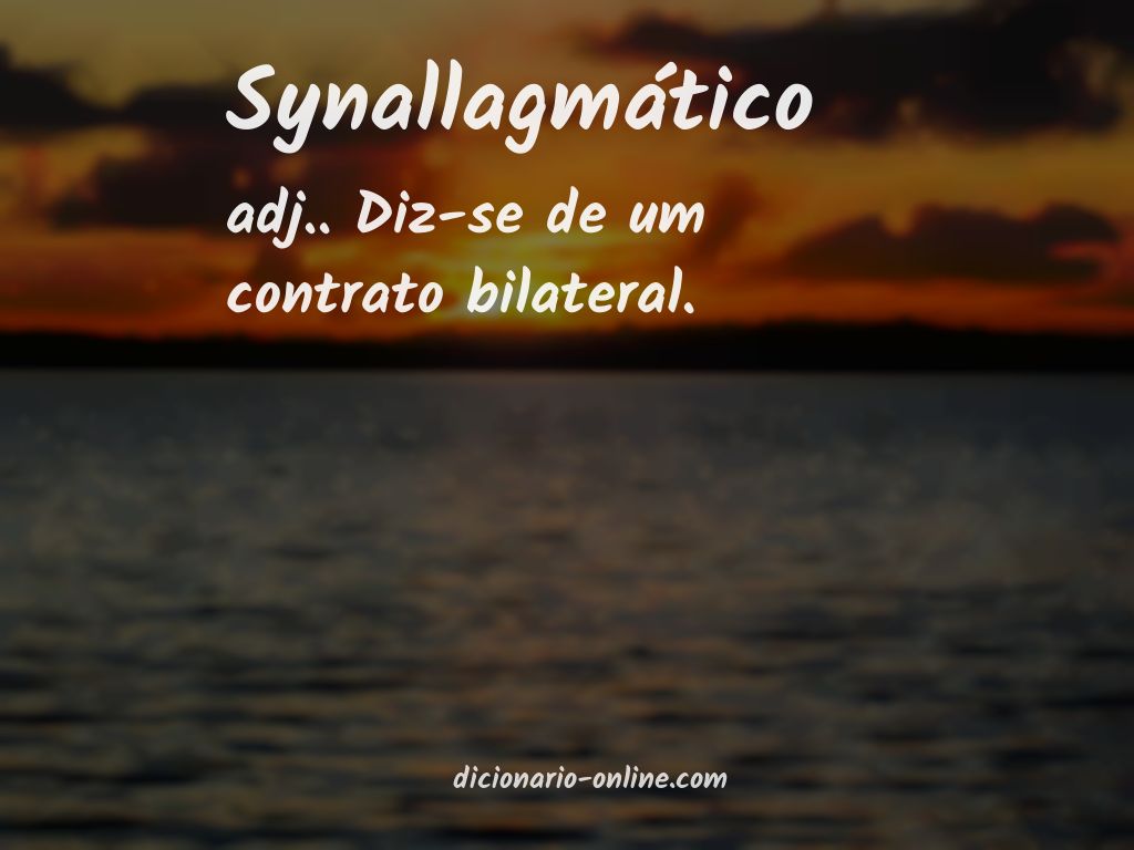 Significado de synallagmático