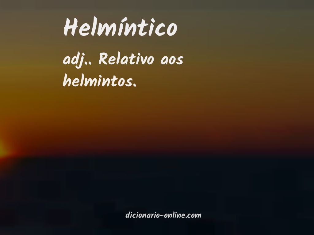 Significado de helmíntico