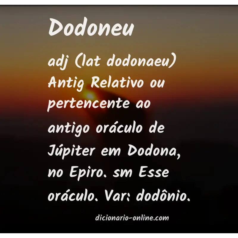 Significado de dodoneu