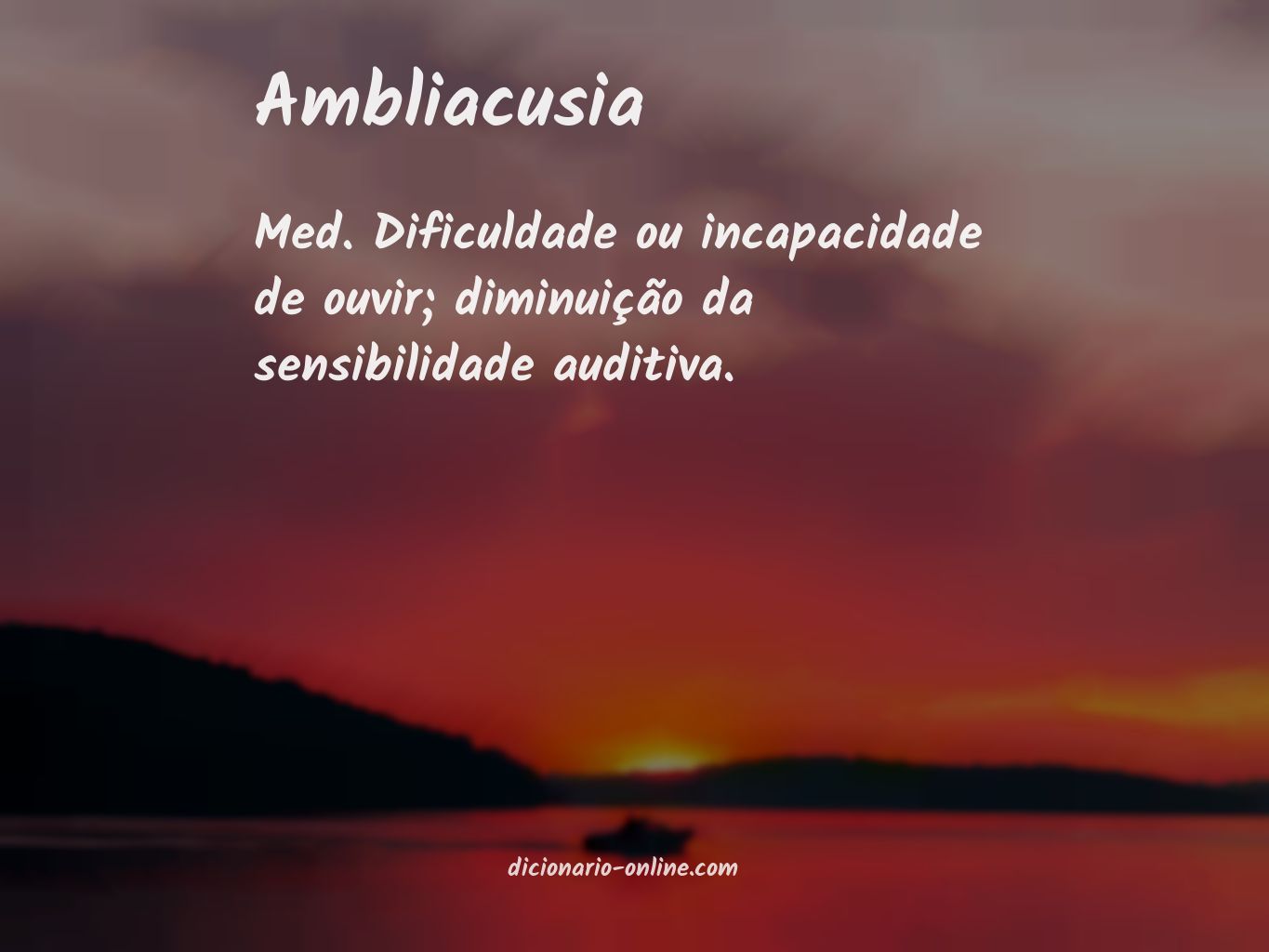 Significado de ambliacusia