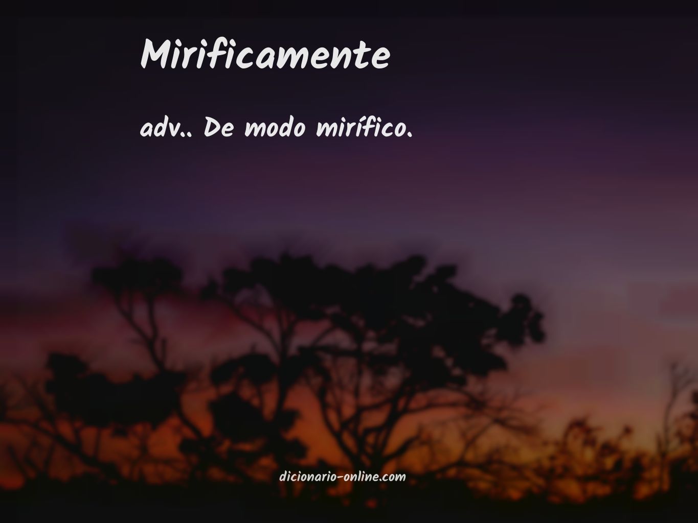 Significado de mirificamente