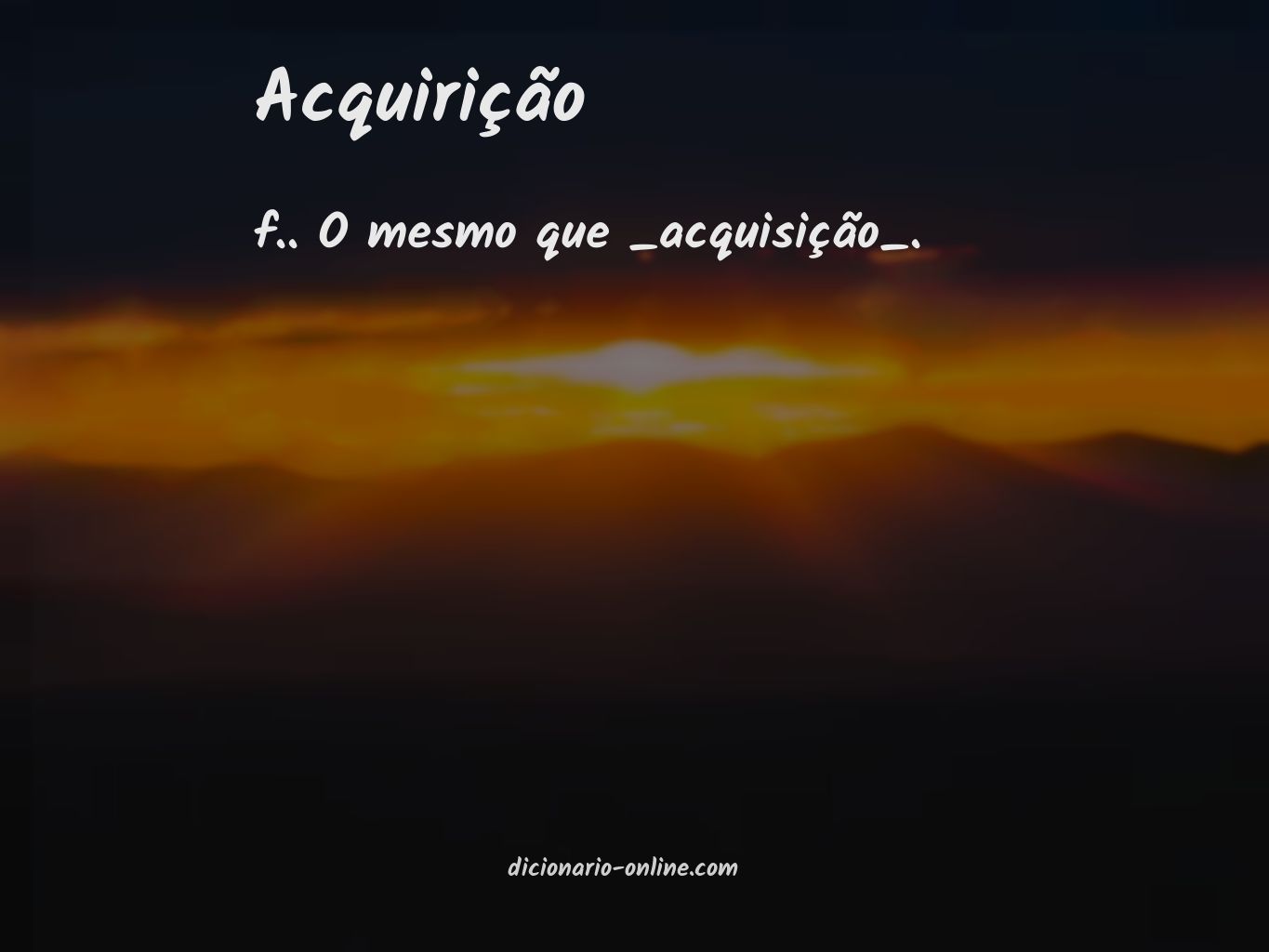 Significado de acquirição