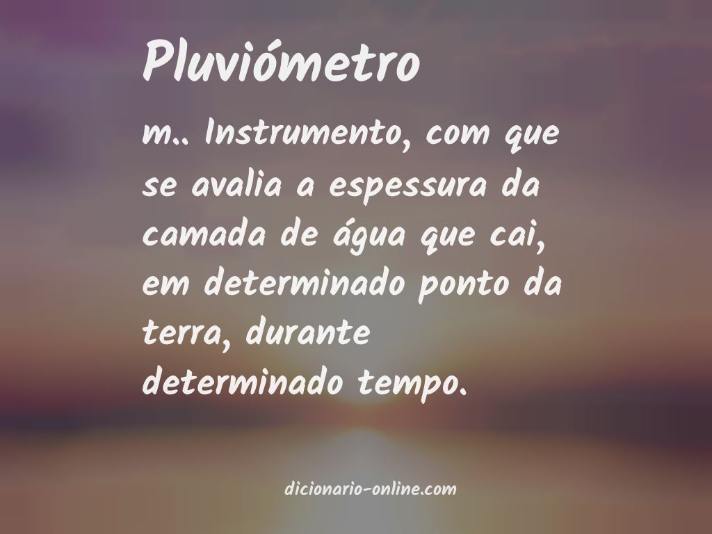 Significado de pluviómetro