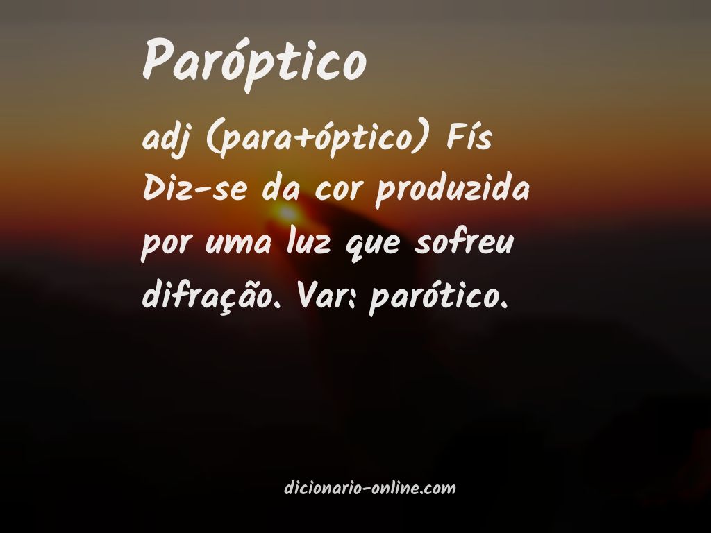 Significado de paróptico