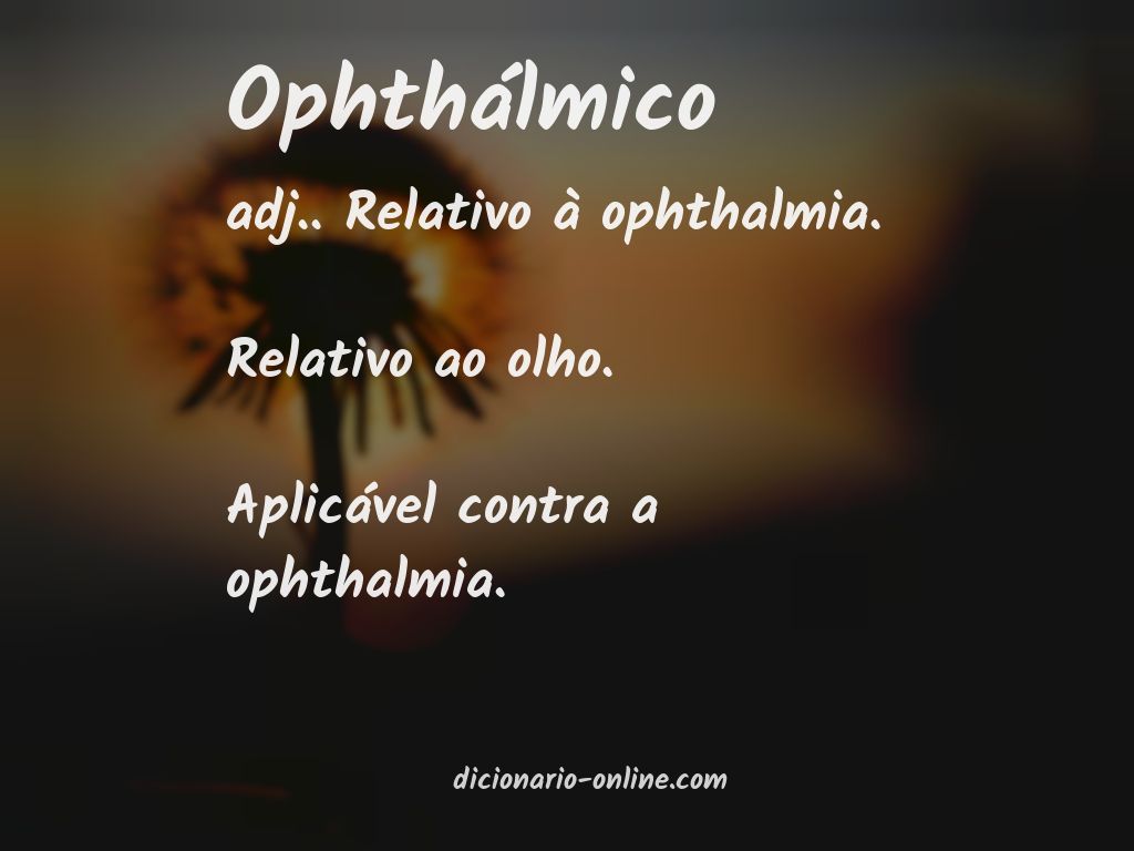 Significado de ophthálmico