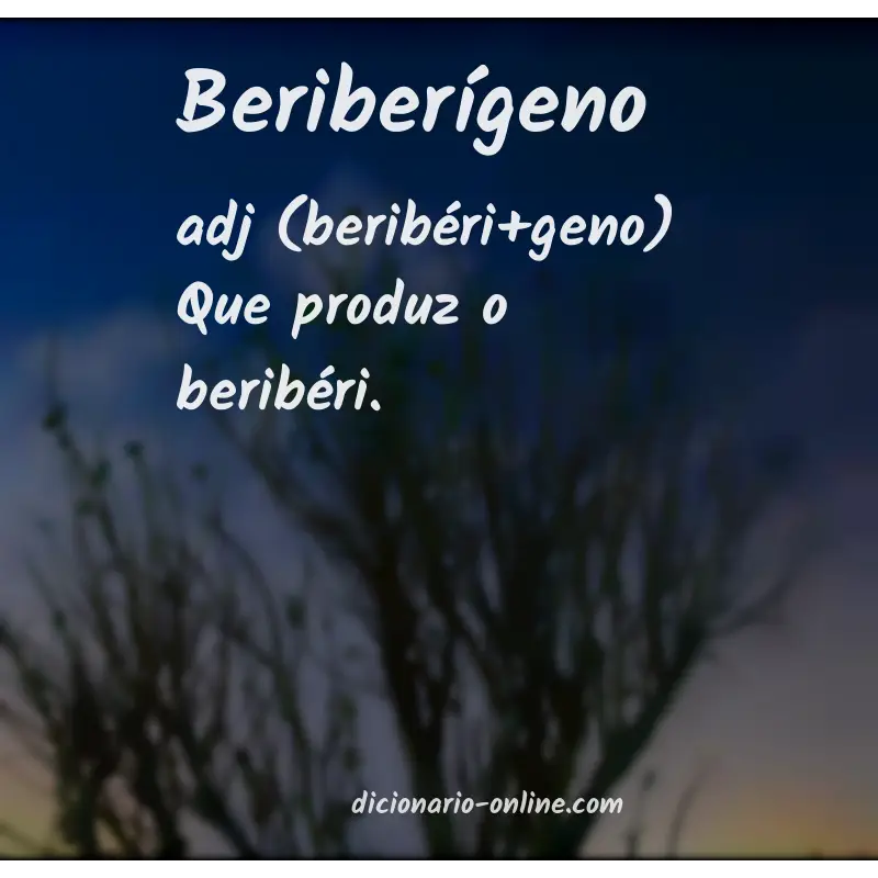 Significado de beriberígeno