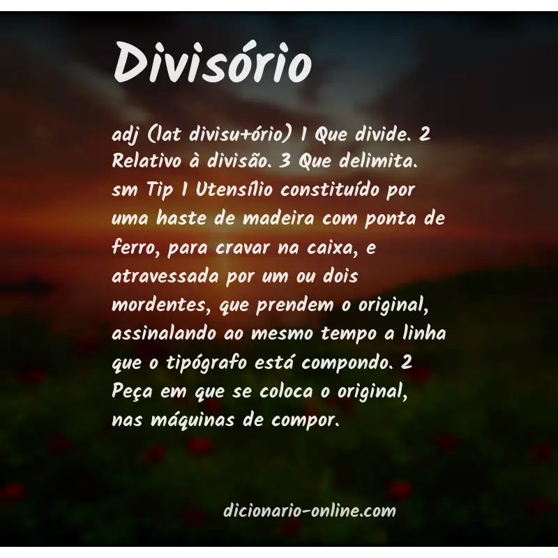 Significado de divisório