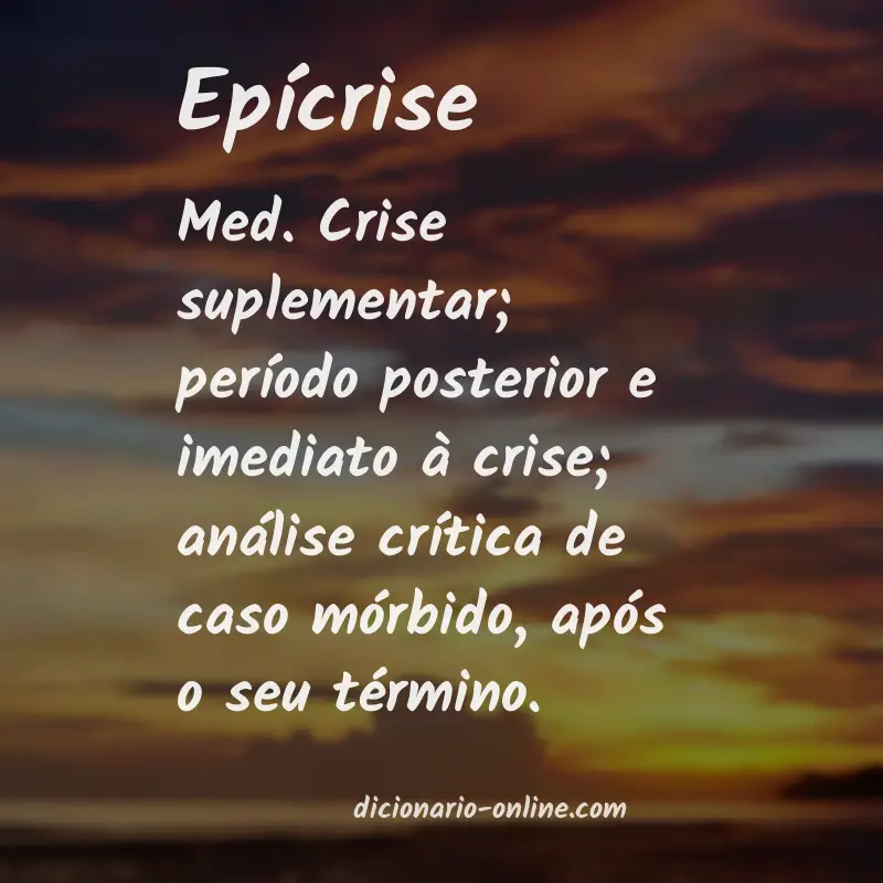 Significado de epícrise