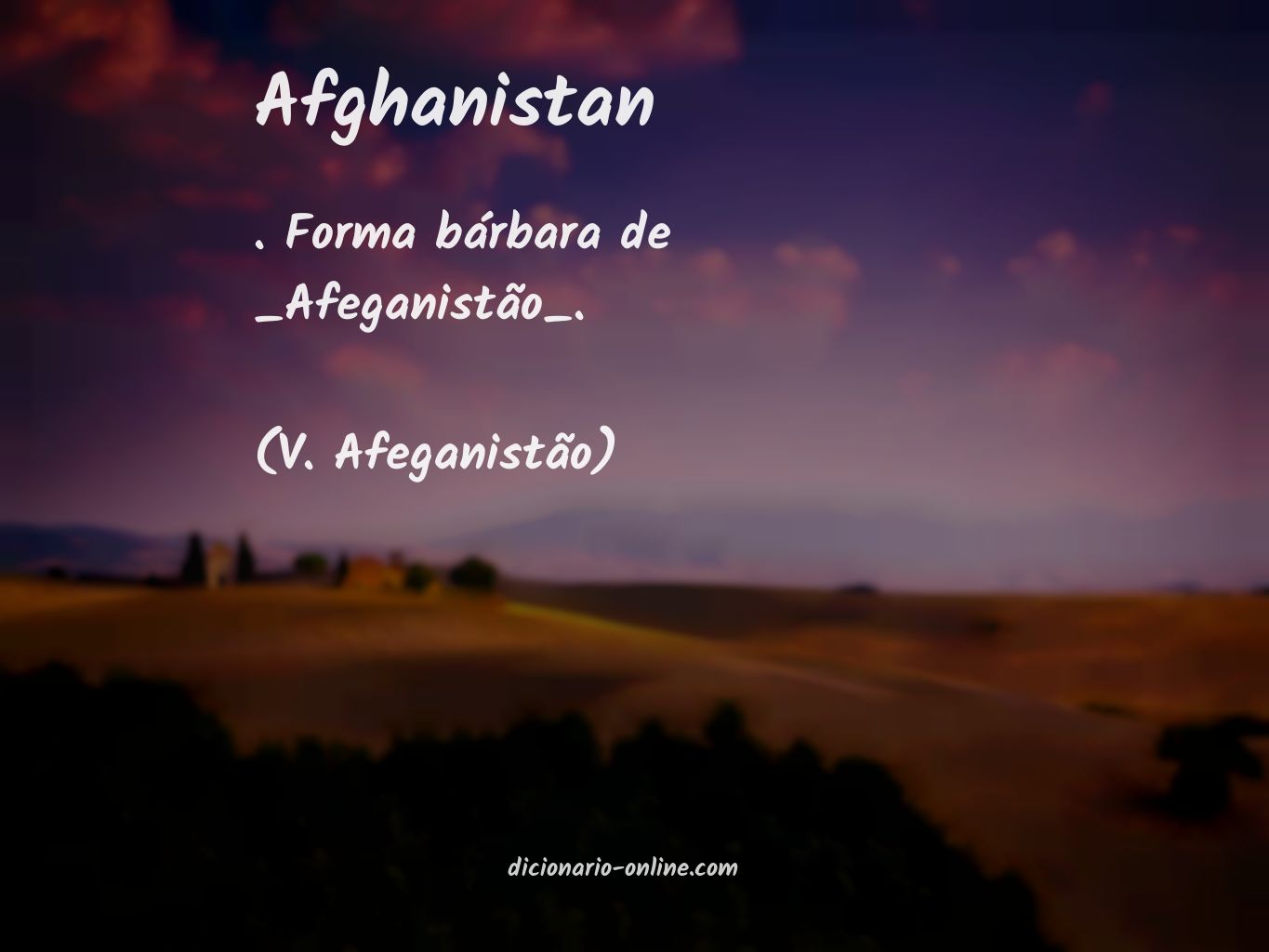 Significado de afghanistan