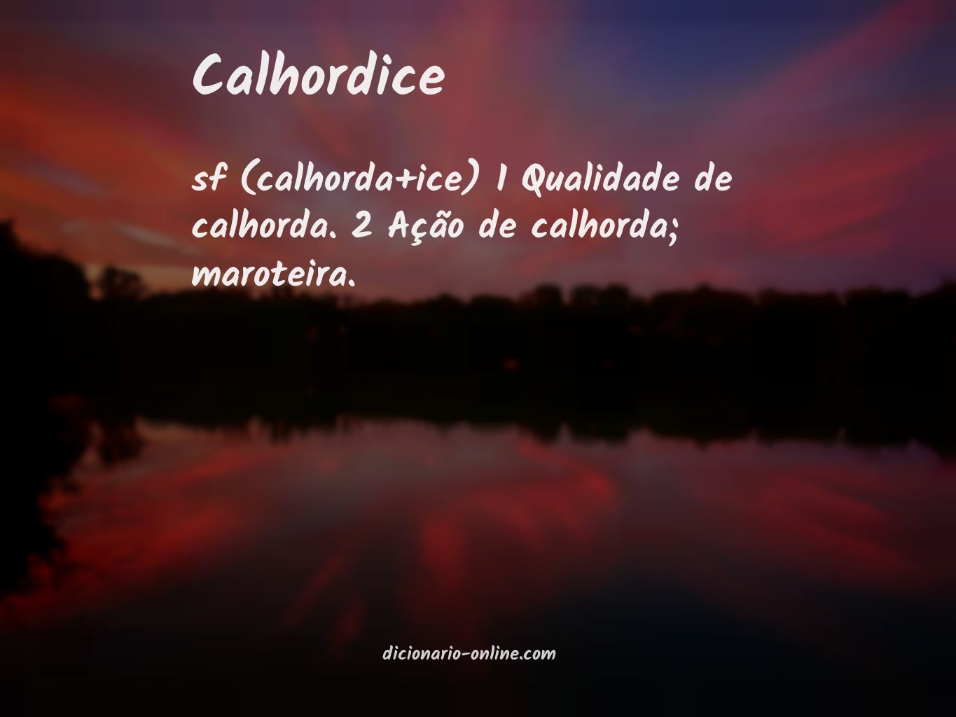 Significado de calhordice