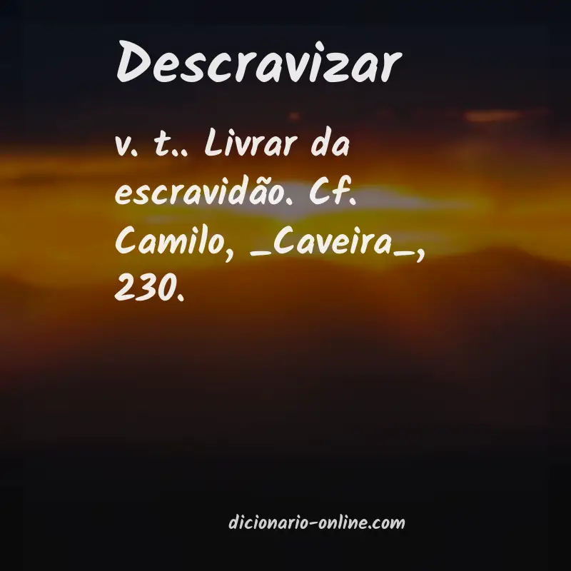 Significado de descravizar