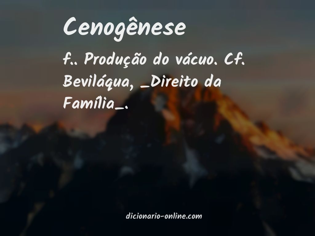 Significado de cenogênese