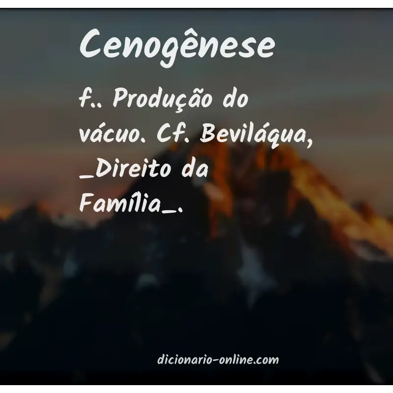 Significado de cenogênese
